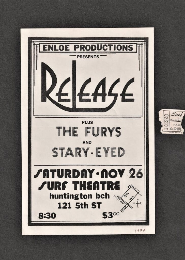 Surf Theatre flier, Huntington Beach, November 1977