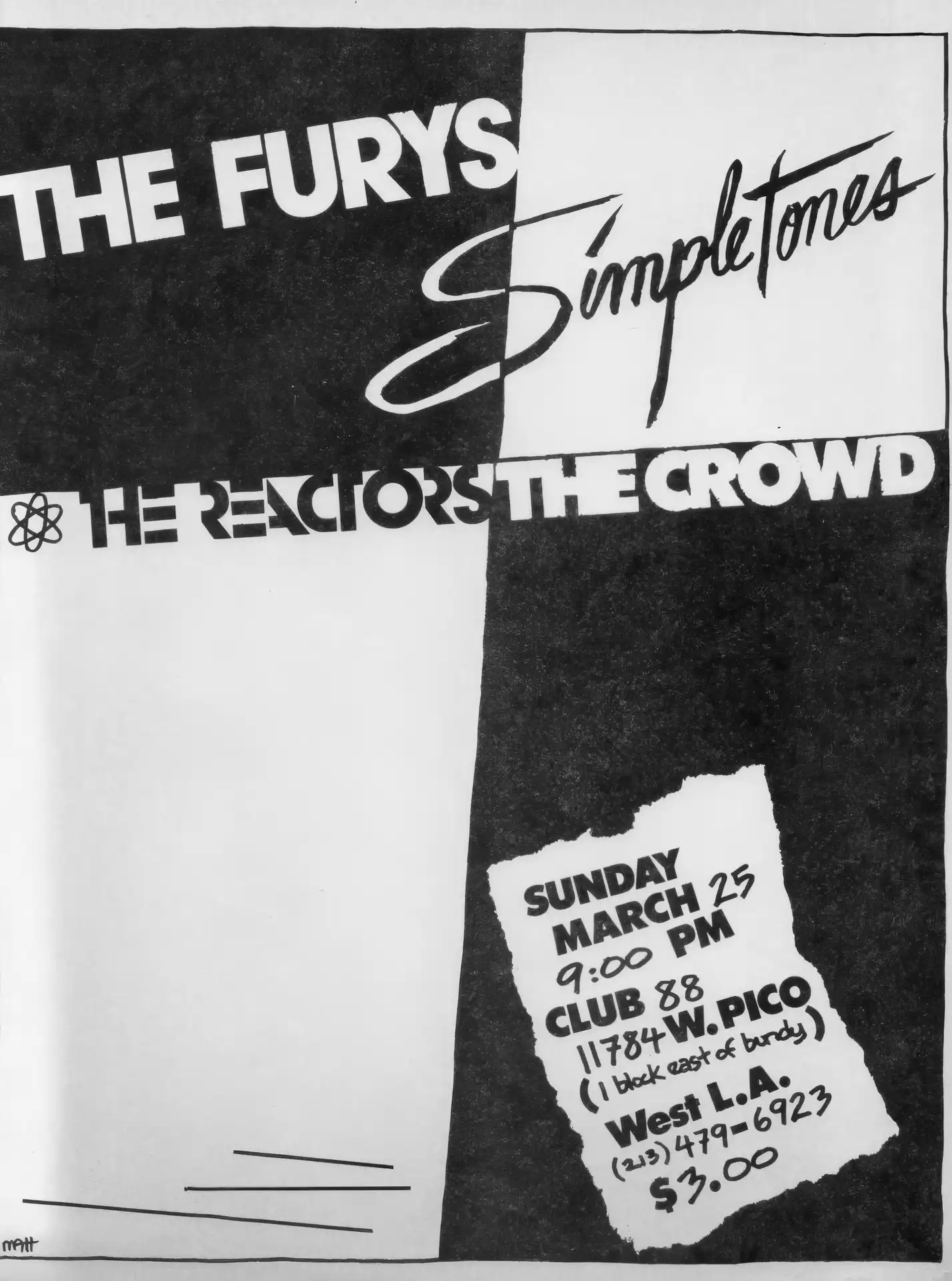 The Furys, Simpletones, The Reactors and The Crowd at Club 88, March 25